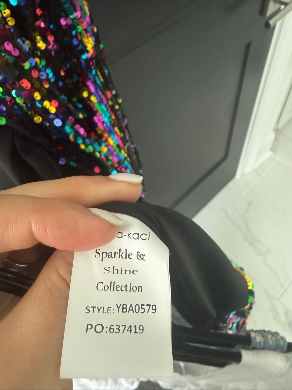 Anna-Kaci Black Multicolor Sequin Blazer - Picture 6 of 6